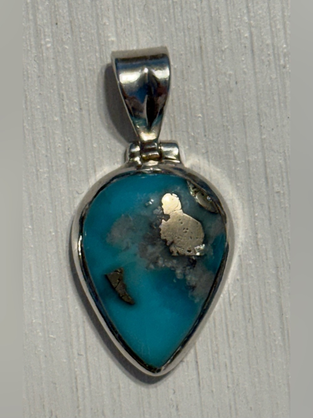 Design by Monica Sterling Turquoise Teardrop hinge Pendant - women’s Jewelry